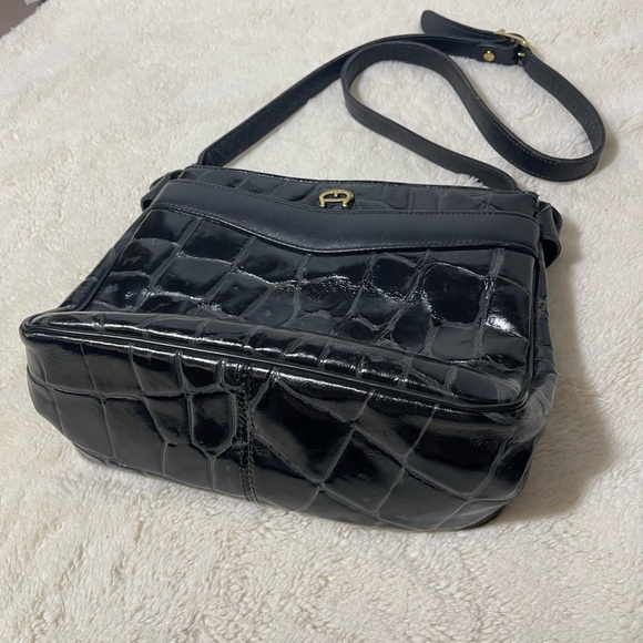 Etienne Aigner Leather Shoulder Bag - Black - One Size - Picture 5 of 17